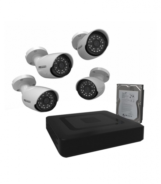 Комплект видеонаблюдения Proconnect стандарта AHD-M 4 камеры с жестким диском